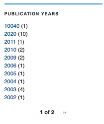 Sample of Publications by Year widget